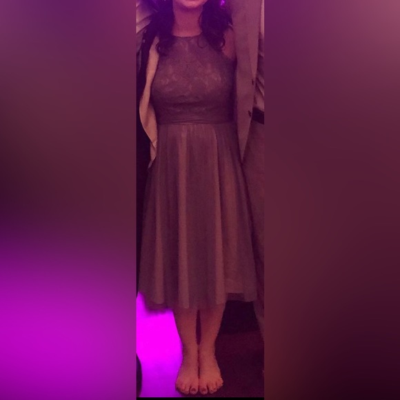 BHLDN Midi Slate Blue Cocktail Dress - Picture 8 of 8